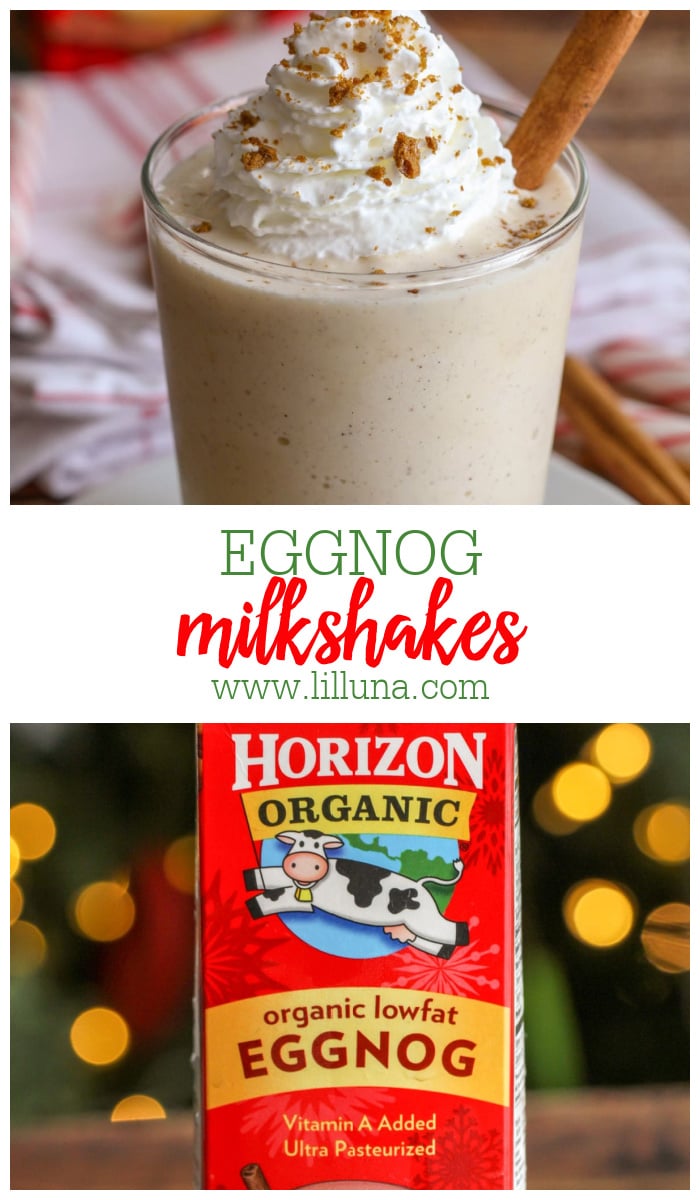 Eggnog Milkshakes {3 Ingredient Christmas Treat} Lil' Luna