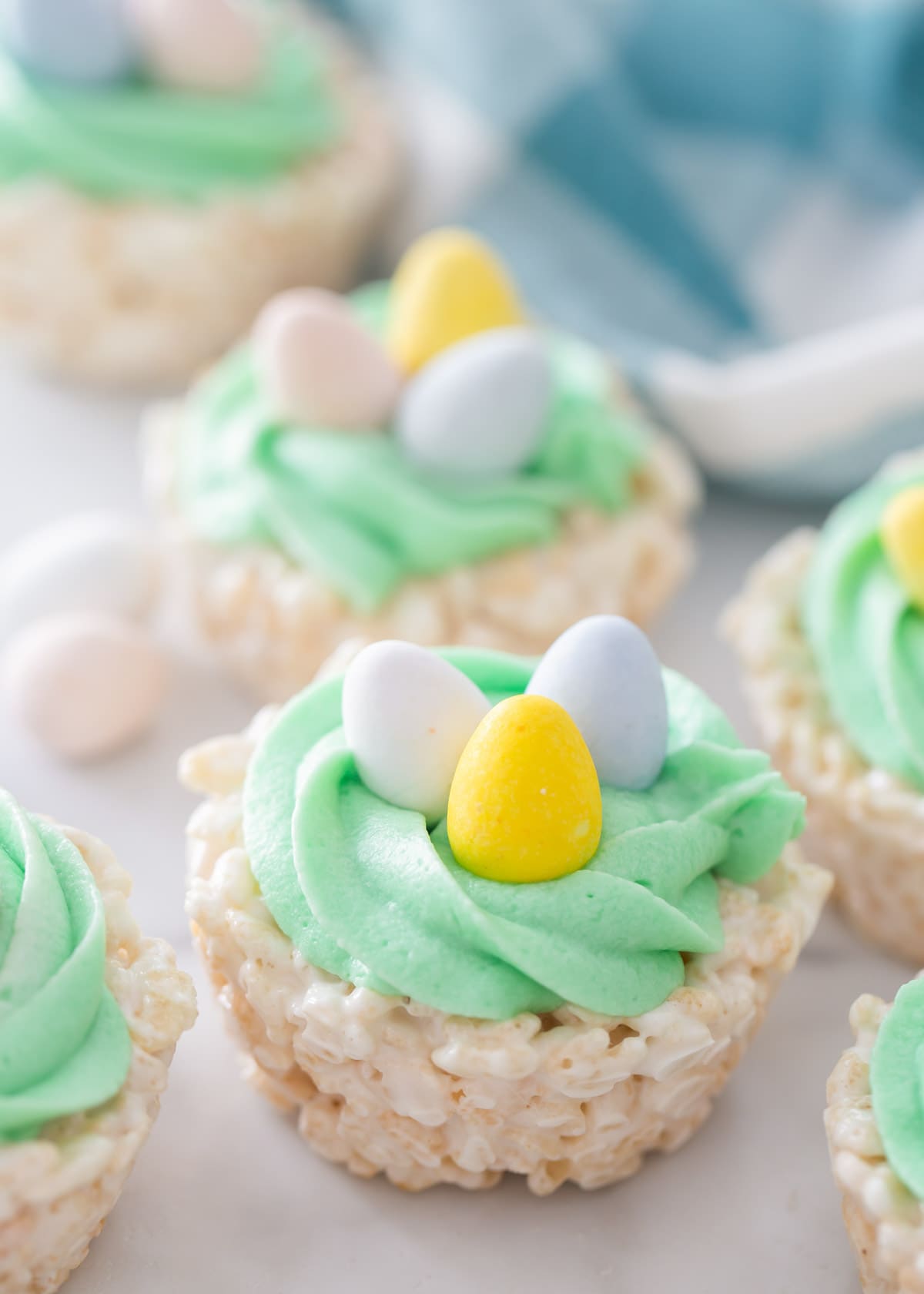 Rice Krispie Easter Nests recipe close up image
