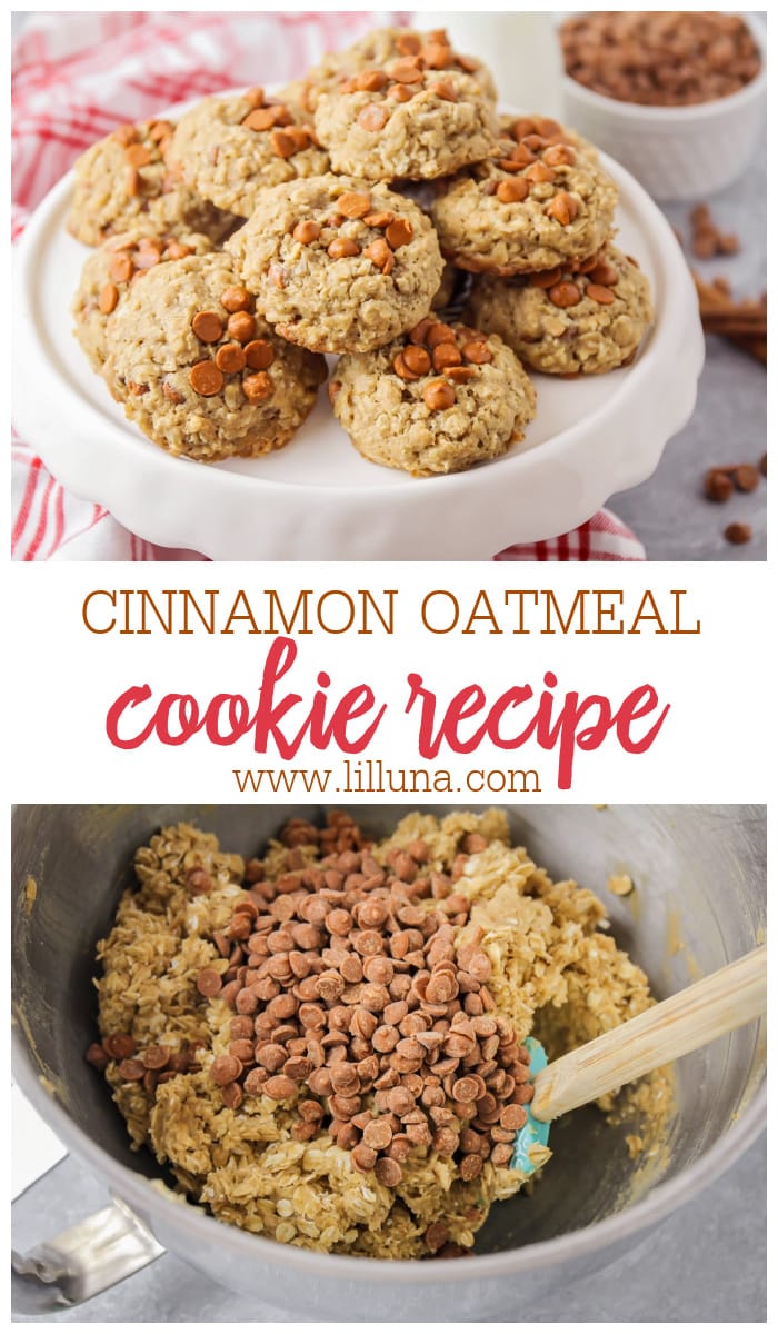 Cinnamon Oatmeal Cookies {With Cinnamon Chips} Lil' Luna