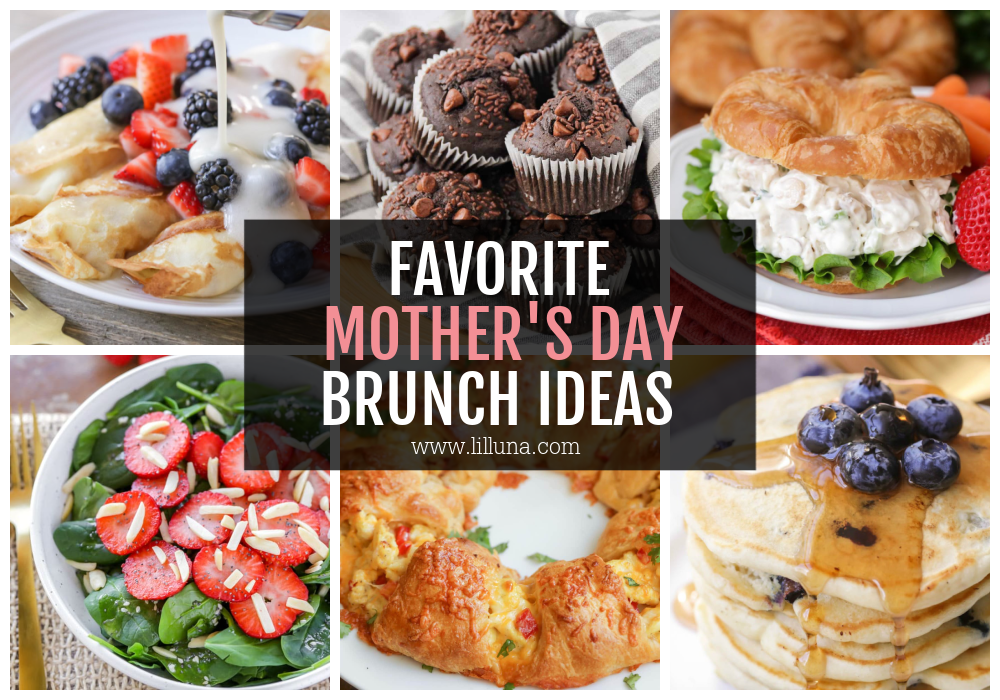 A collage of several Mother's Day Brunch ideas.