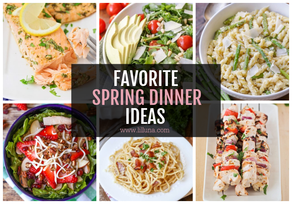 A collage of Spring Dinner Recipes.