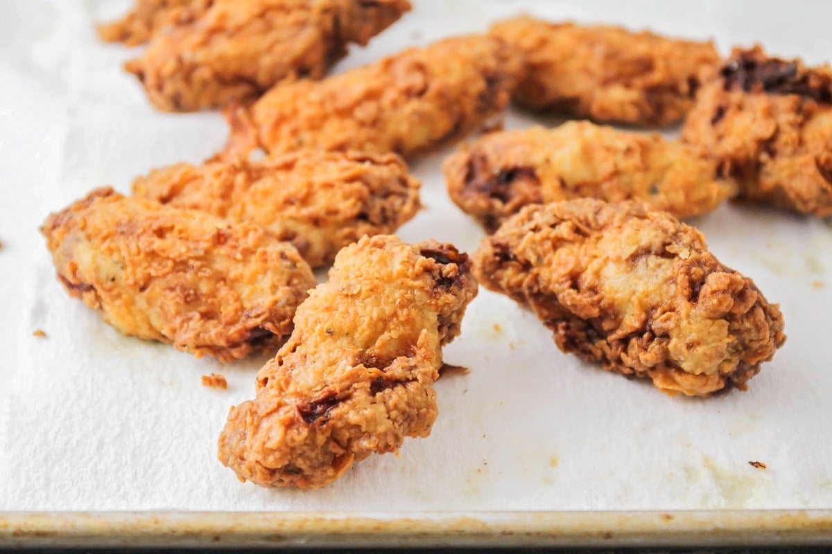 Crispy fried chicken for chicken and waffles recipe.