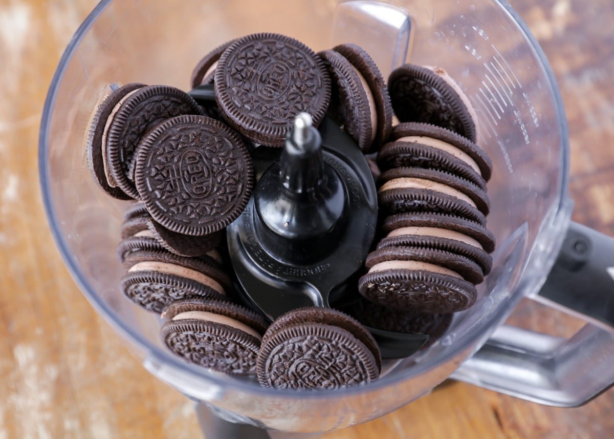 Make dirt cake with worms in about 10 minutes. With layers of chocolate and Oreo crumbs, it's a playful, no bake dessert kids love! Whole Oreo cookies in a food processor.