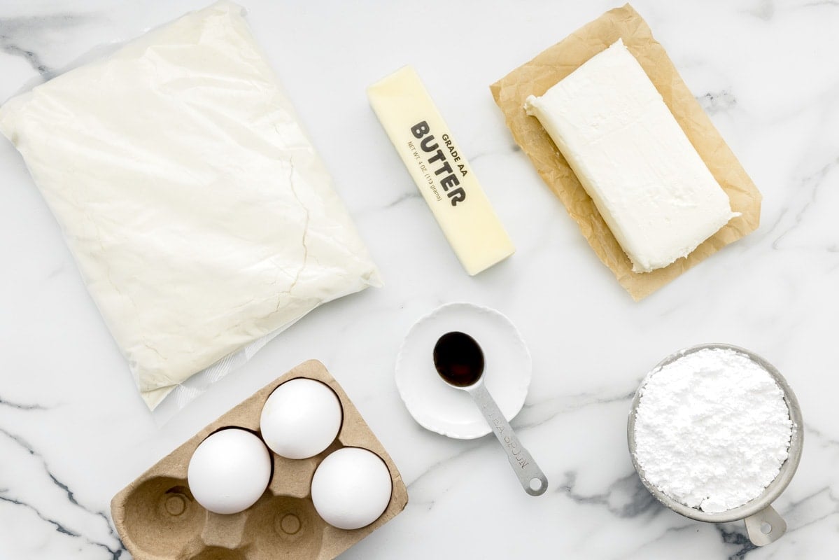 Ingredients for lemon bars with cake mix