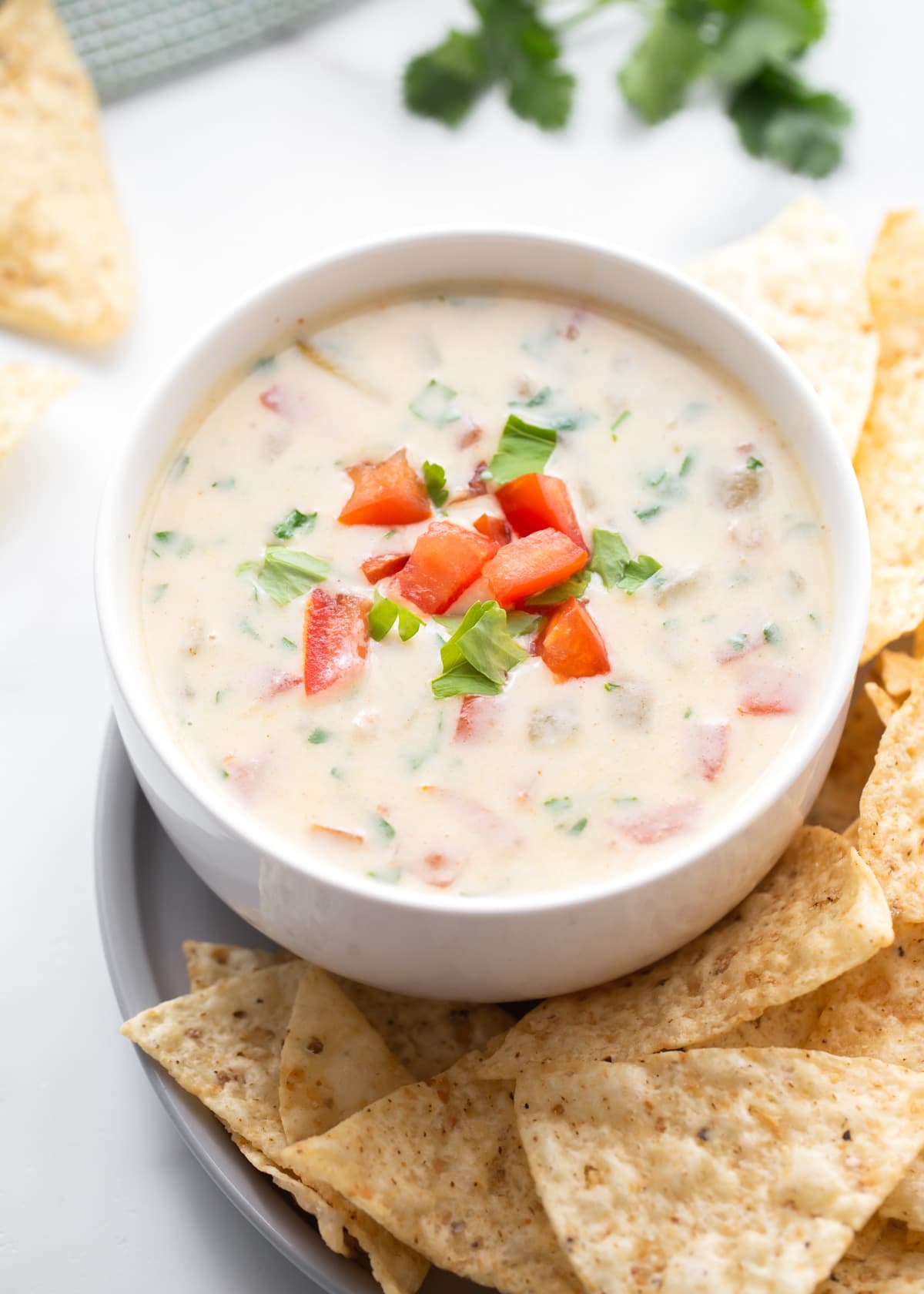 Bacon ranch cheese ball - queso blanco served in a bowl.