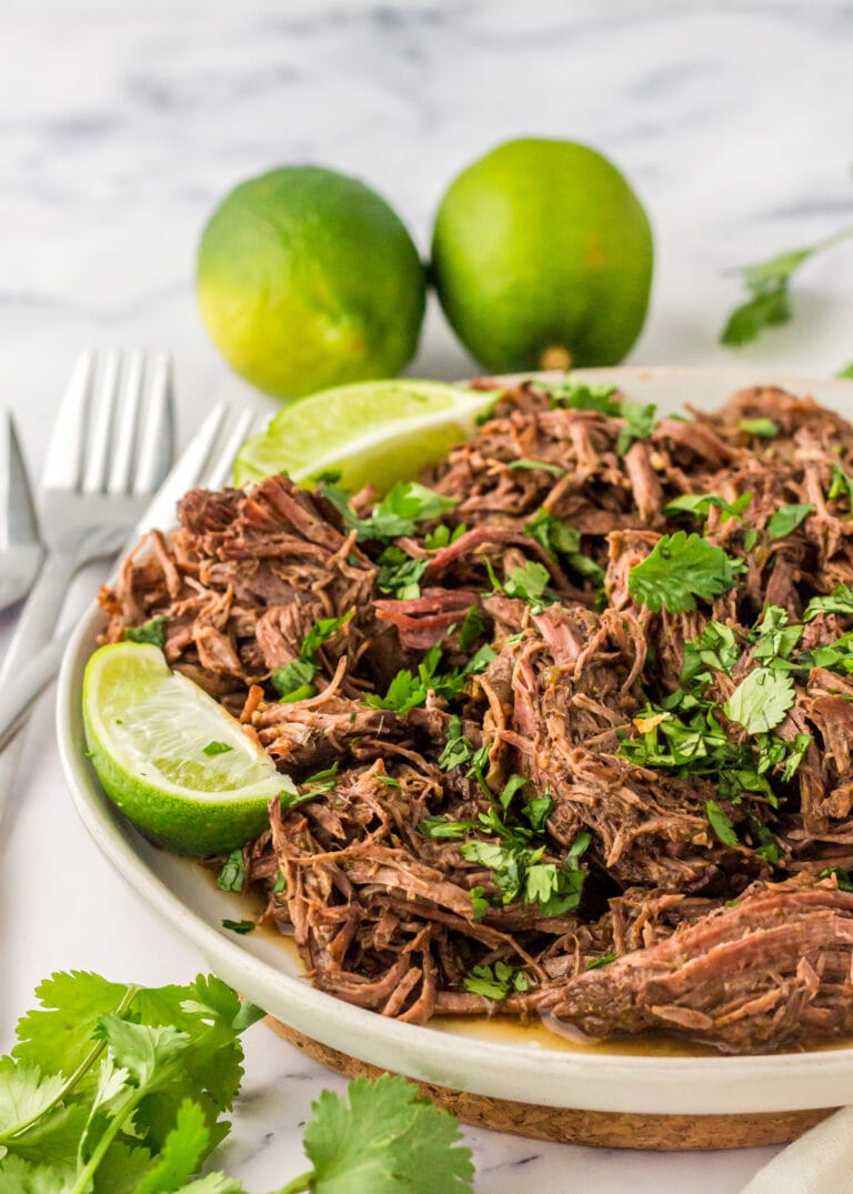 Slow Cooker Barbacoa {Mexican Beef BBQ} | Lil' Luna