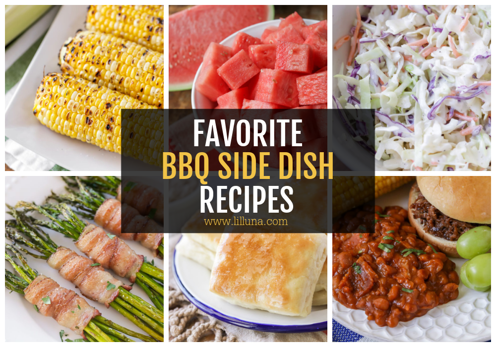 A collage of different BBQ Side Dishes.