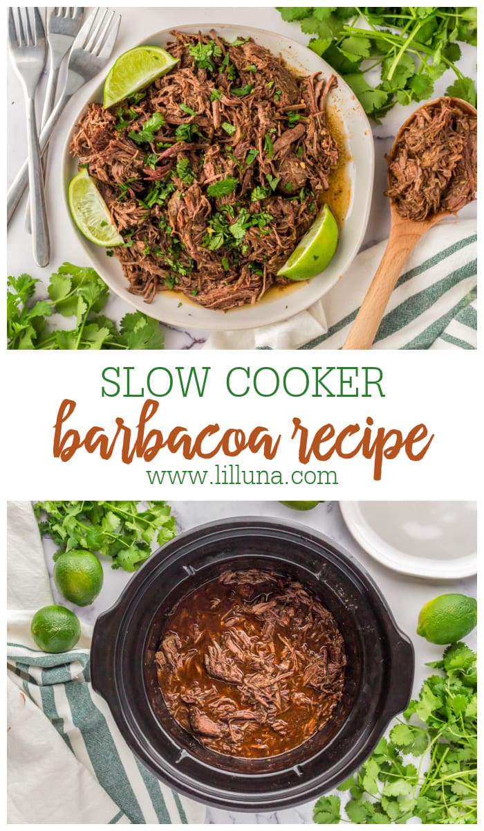 Slow Cooker Barbacoa {Mexican Beef BBQ} | Lil' Luna