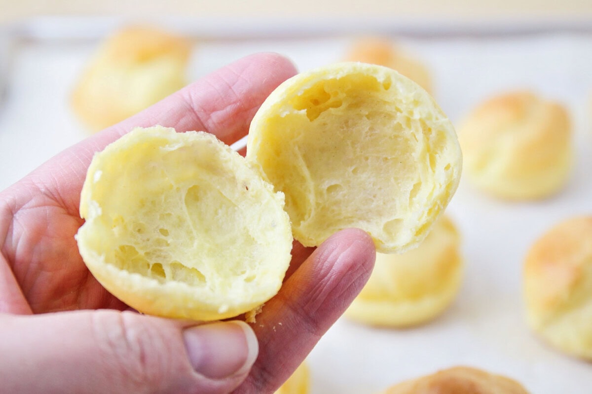 Better than the bakery's, this homemade cream puff recipe proves just how simple and easy it is to create elegant, irresistible pastries! Cream puff shells open to add filling.