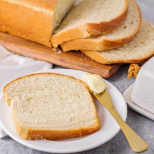 White bread sliced and served with butter.