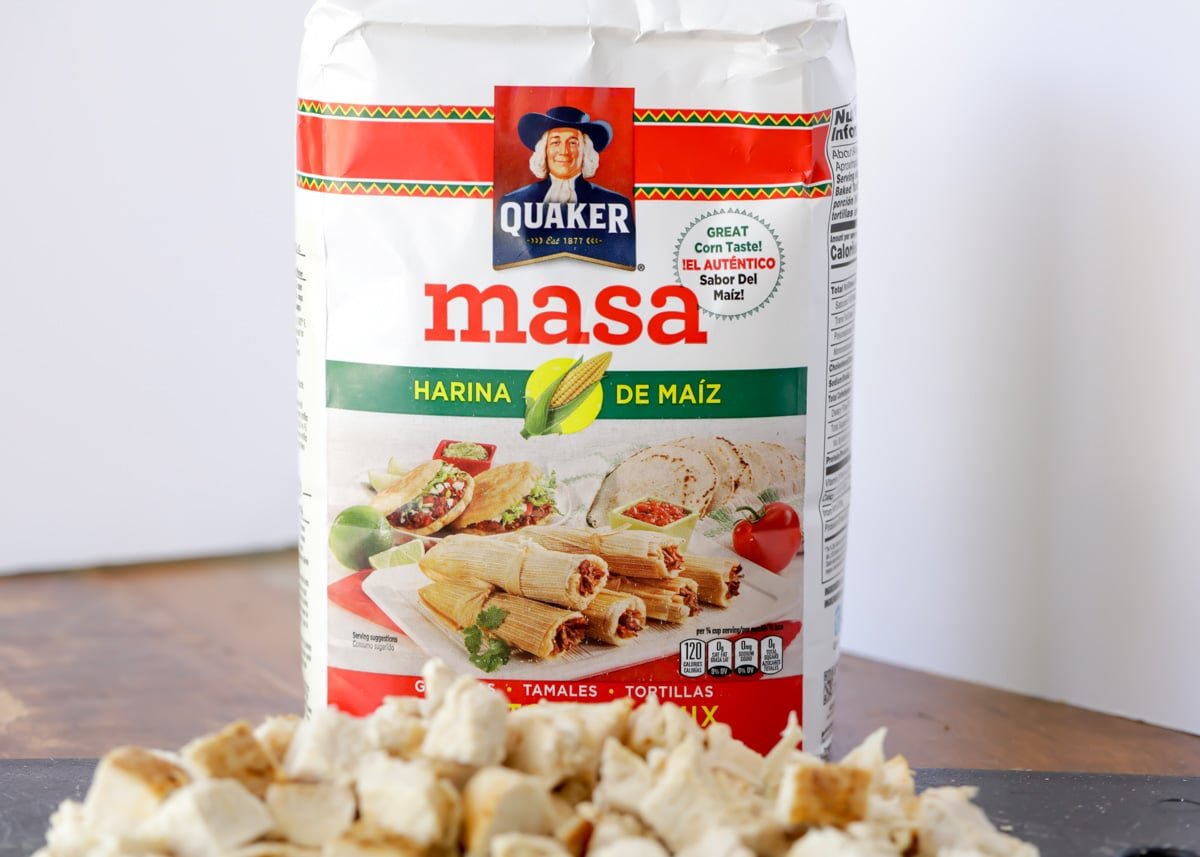Masa harina used to make enchilada soup recipe.