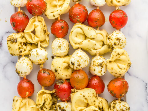 Delicious Chicken Tortellini Skewers - An Easy, Healthy Meal - Just Plain  Cooking