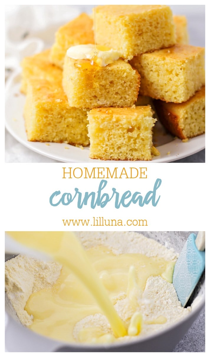 Homemade Cornbread {Soft and Buttery! +VIDEO} | Lil' Luna
