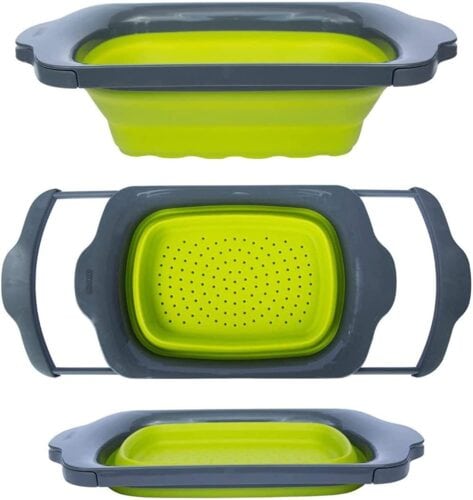 Collapsible colander product image.
