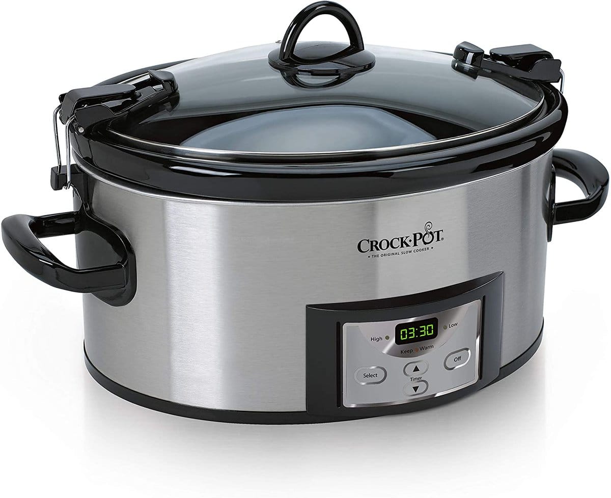 A crock pot for cooking pot roast.