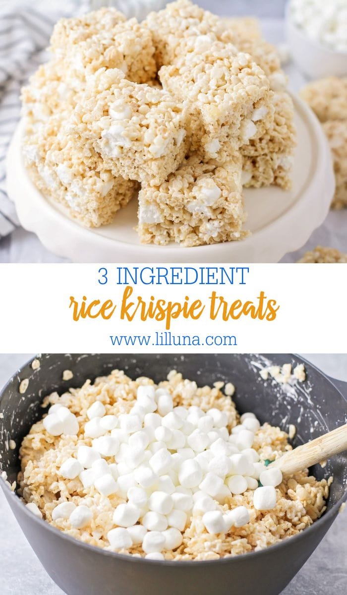 Rice Krispie Treats {3 Ingredients! +VIDEO} | Lil' Luna