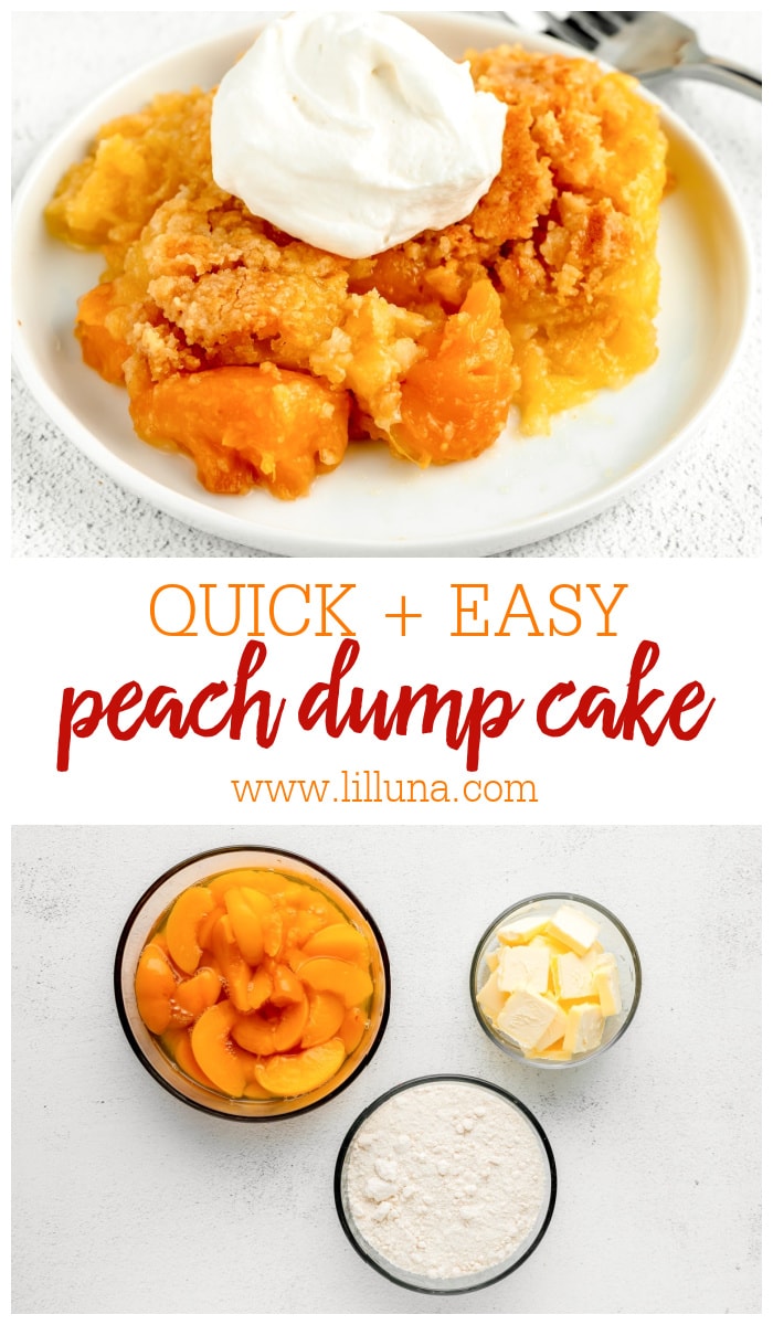 Peach Dump Cake {Just 10 Minutes Prep!} +VIDEO | Lil' Luna