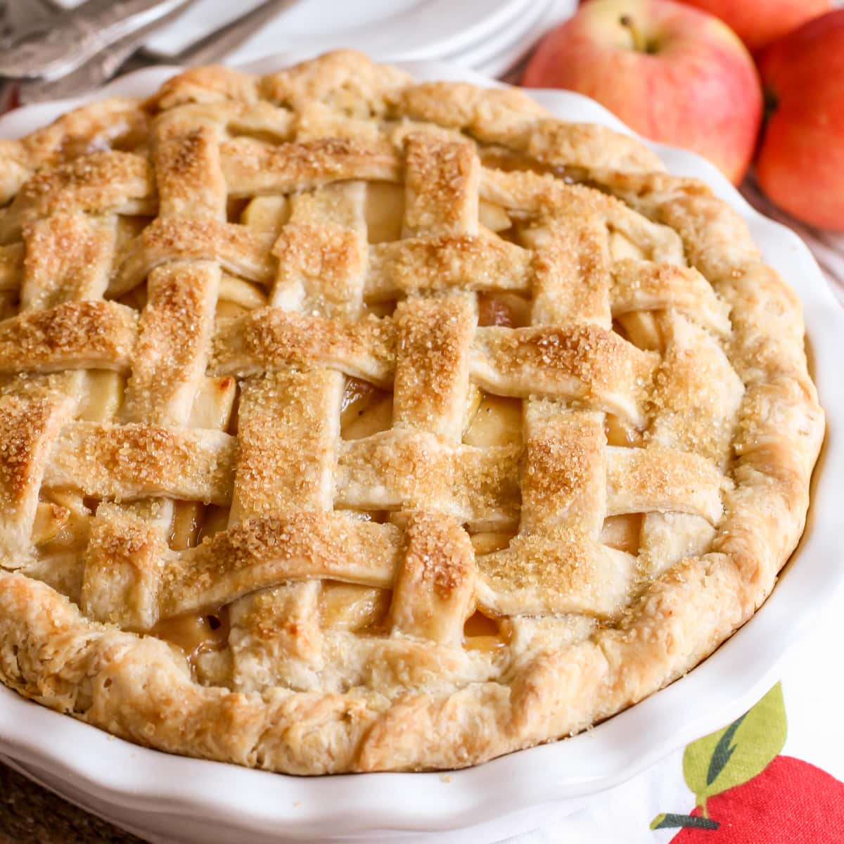 Best Apple Pie recipe close up image.
