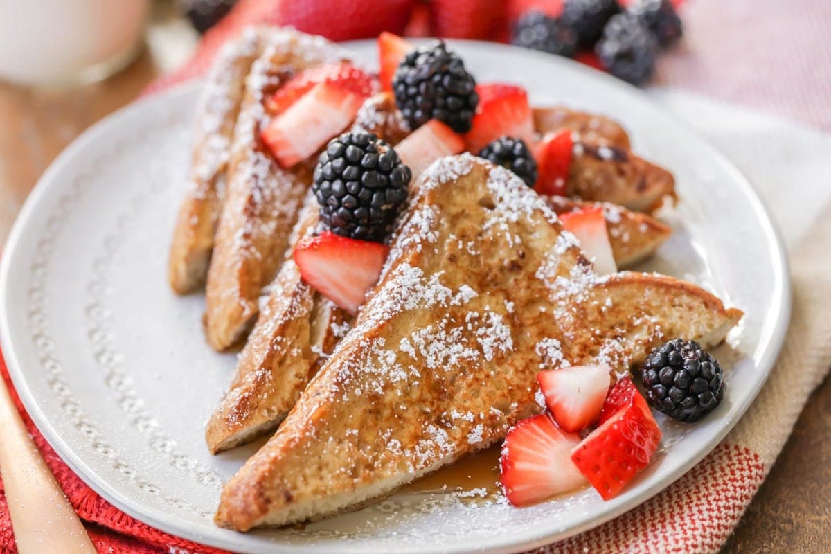 French toast topped with fresh berries.
