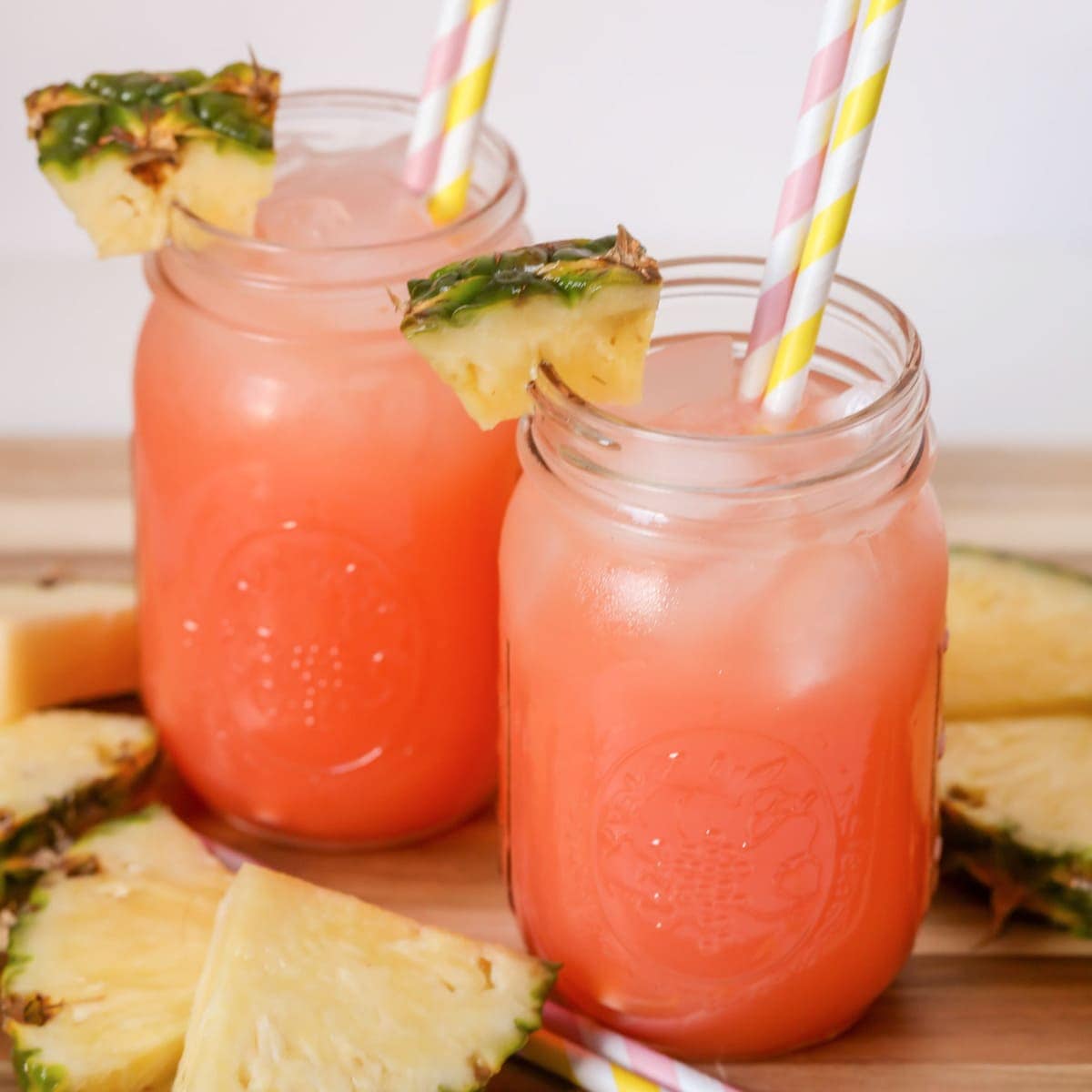 Pink punch - a non-alcoholic drink recipe.