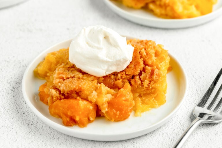 Peach Dump Cake {Just 10 Minutes Prep!} +VIDEO Lil' Luna