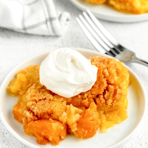 Peach Dump Cake {Just 10 Minutes Prep!} +VIDEO | Lil' Luna