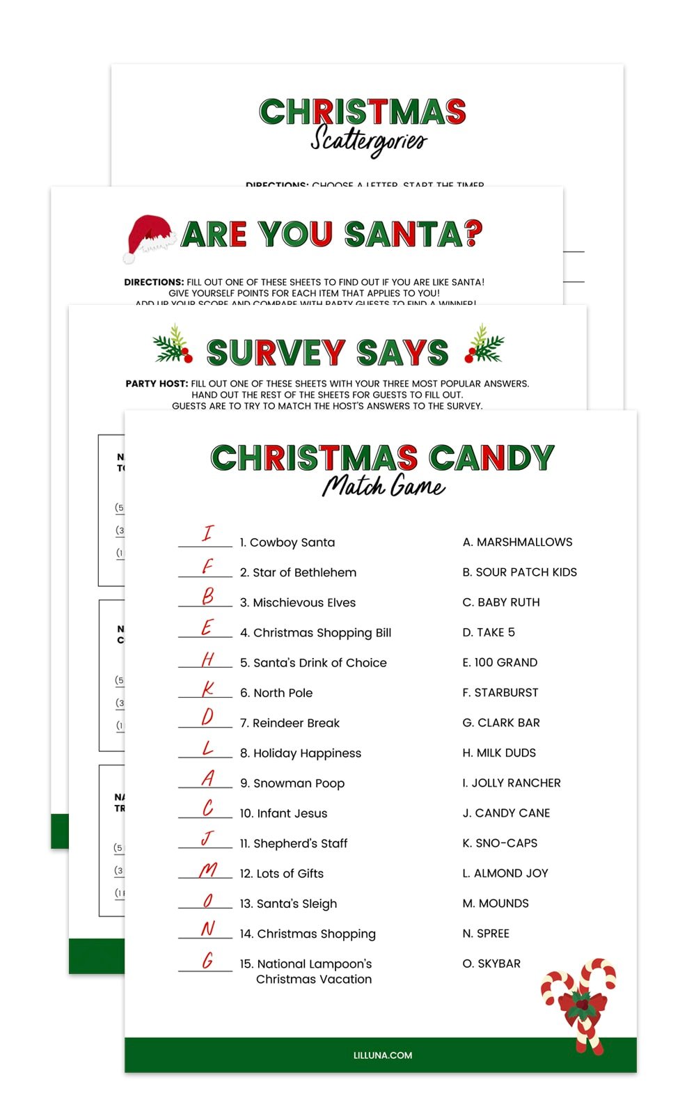 Christmas This or That Printable Game Christmas Party Game 