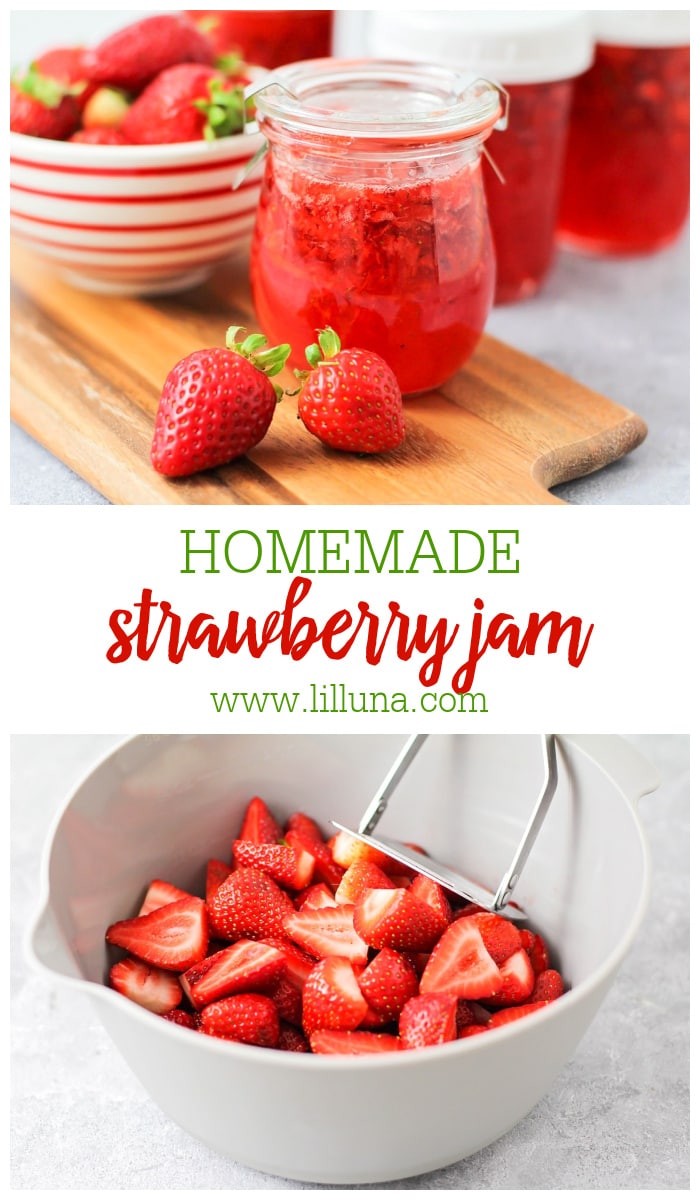 Homemade Strawberry Jam {Freezer Jam!} | Lil' Luna