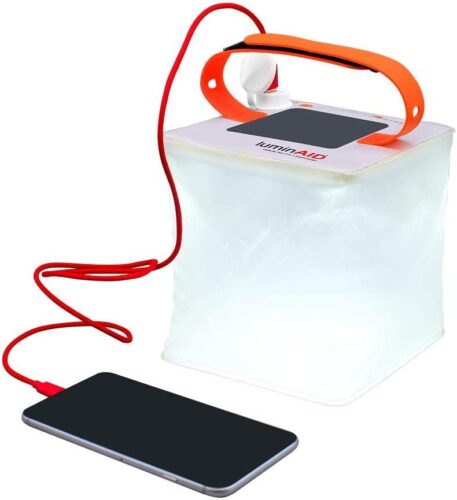 Solar phone charger and lantern from Amazon.