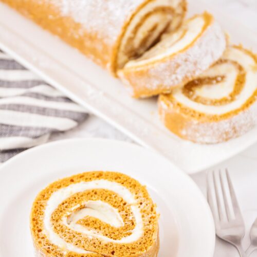 Pumpkin Roll with Cream Cheese Filling - Creations by Kara