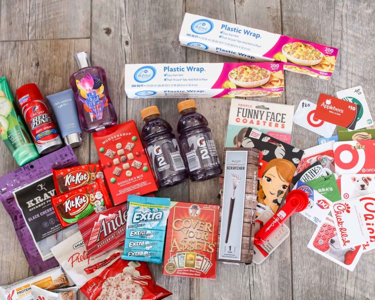 Prize ideas for teens and adults for Saran Wrap game.