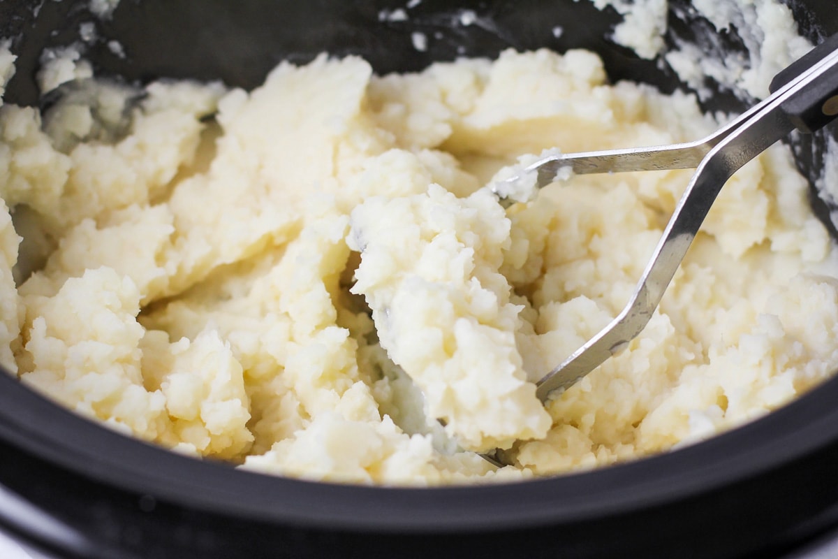 Mashed potatoes made in slow cooker.