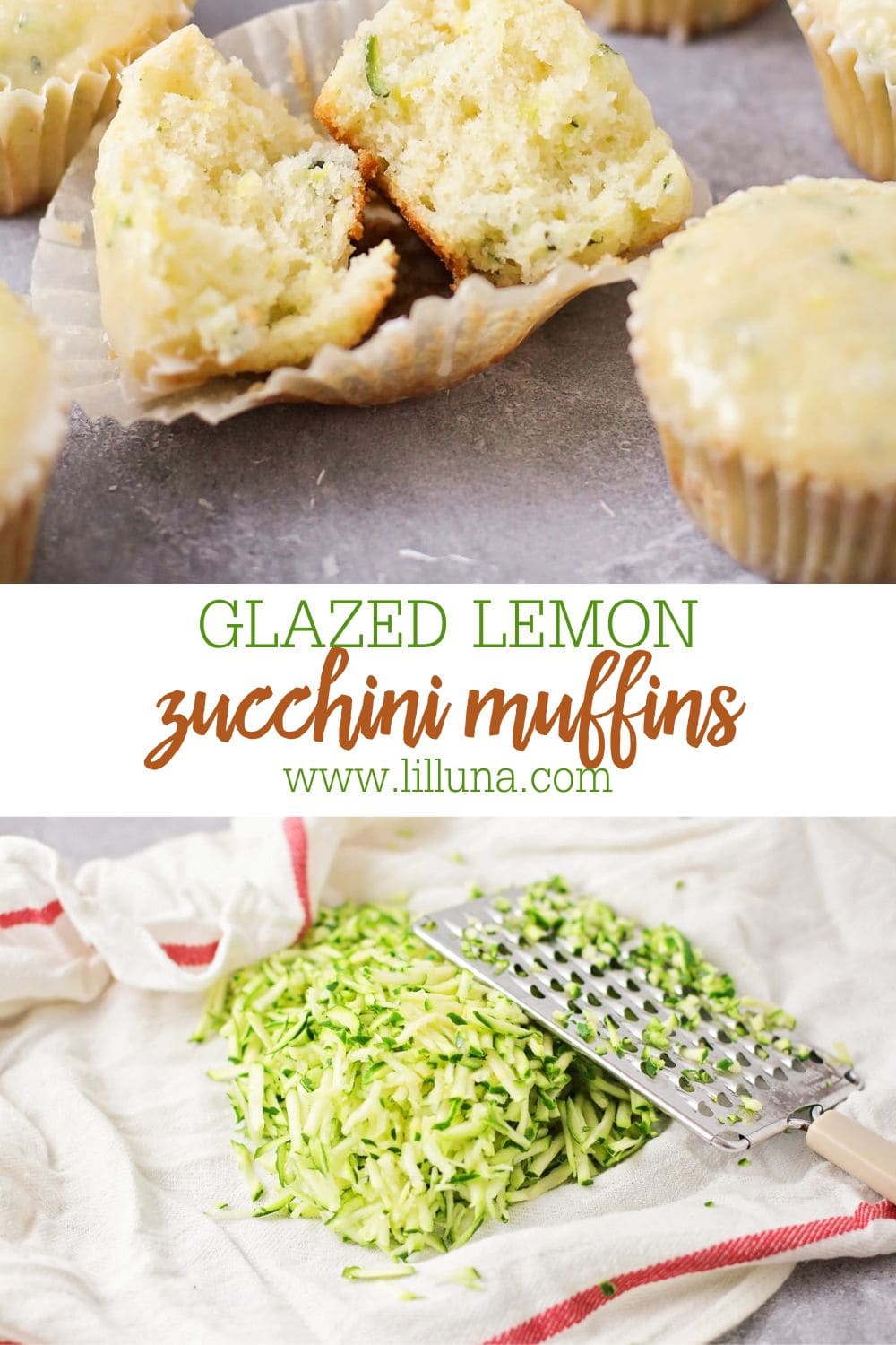 Lemon Zucchini Muffins Topped With Lemon Glaze Lil Luna