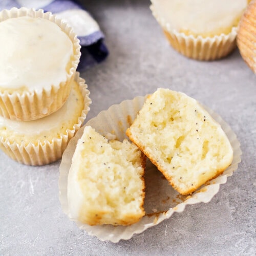 Almond Poppyseed Muffins {With Glaze!} Lil' Luna