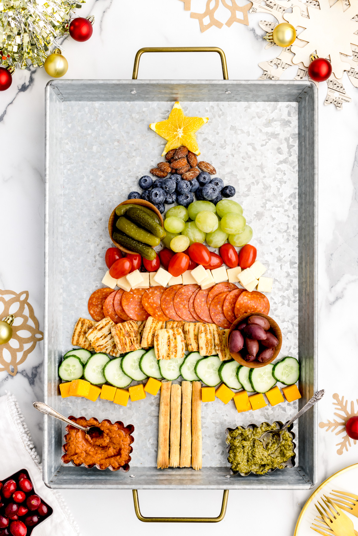 Christmas Tree Charcuterie Board - Happy Happy Nester