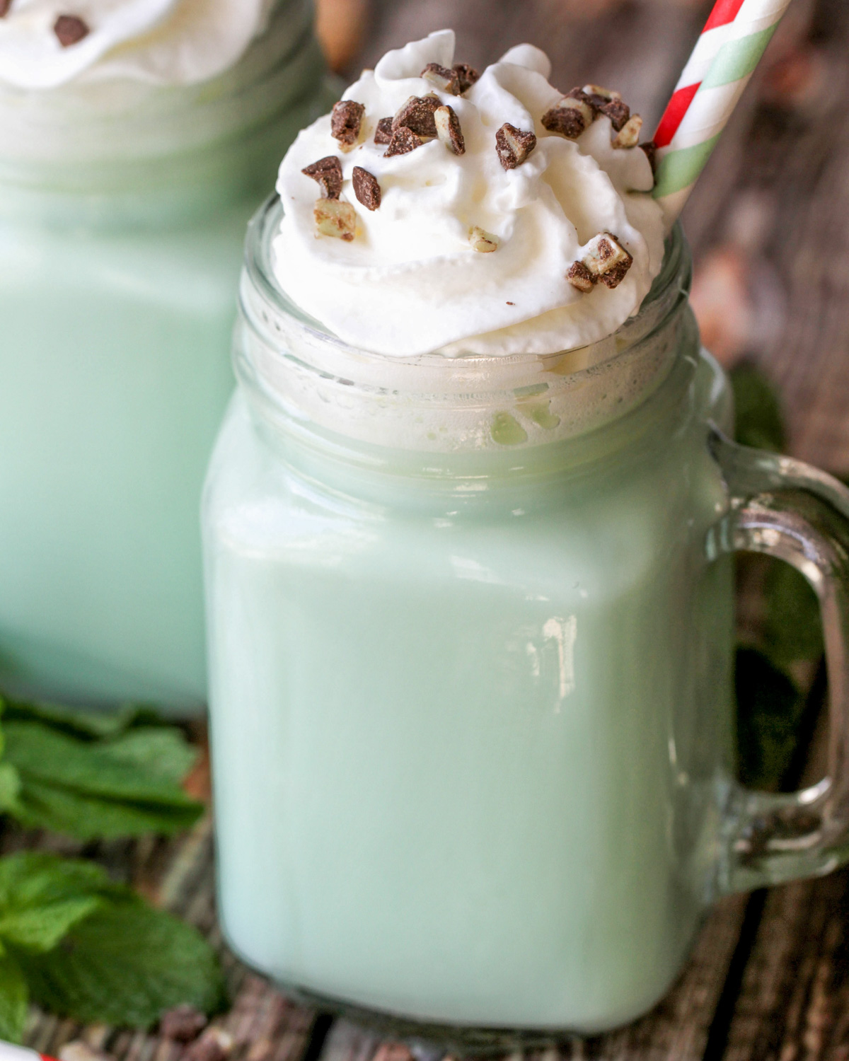 Mint Hot chocolate recipe made with a white chocolate base.