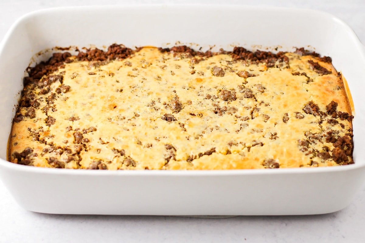 Taco casserole recipe baked to perfection.