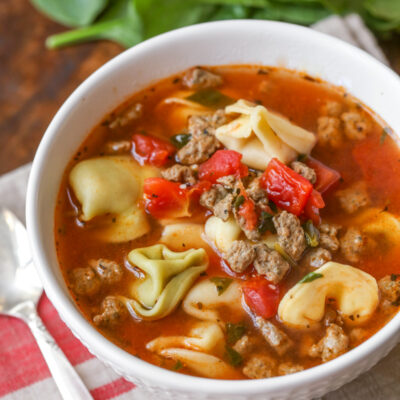 Easy Sausage Tortellini Soup {Ready in 20 Minutes!} | Lil' Luna