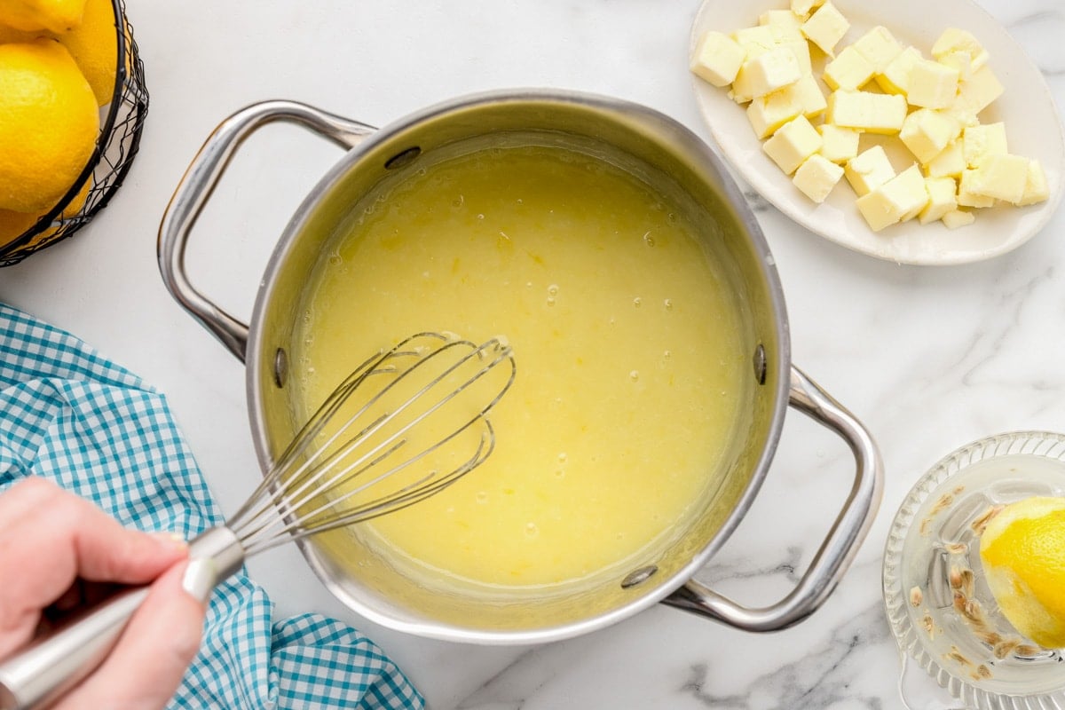 How to make lemon curd process shot.