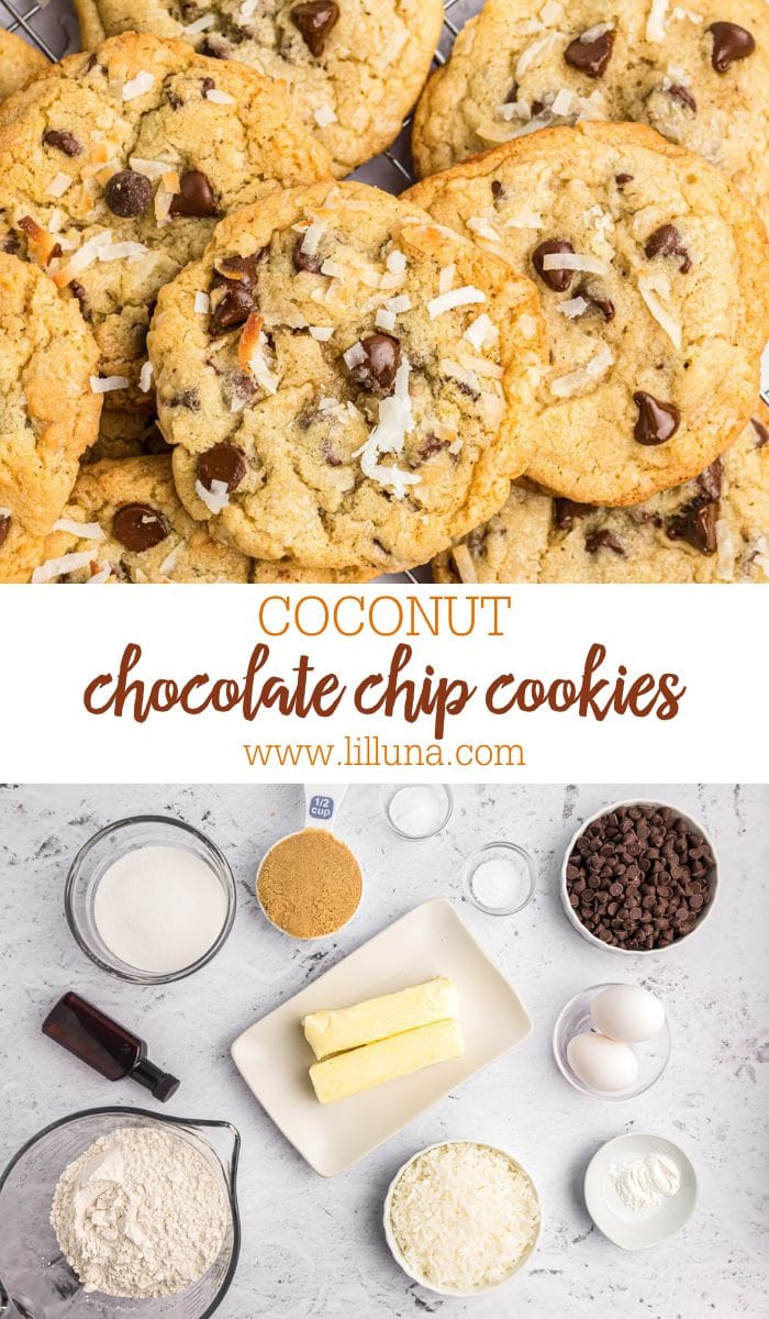 Coconut Chocolate Chip Cookies {a Tropical Twist!} Lil' Luna