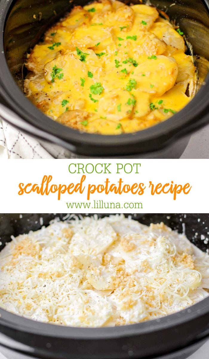 Crock Pot Scalloped Potatoes {Easy & Cheesy} | Lil’ Luna