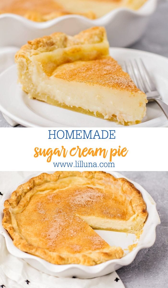 Sugar Cream Pie Recipe {No Eggs!} | Lil' Luna