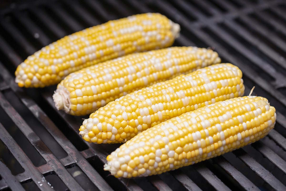 Corn on the grill for making grilled corn on the cob.