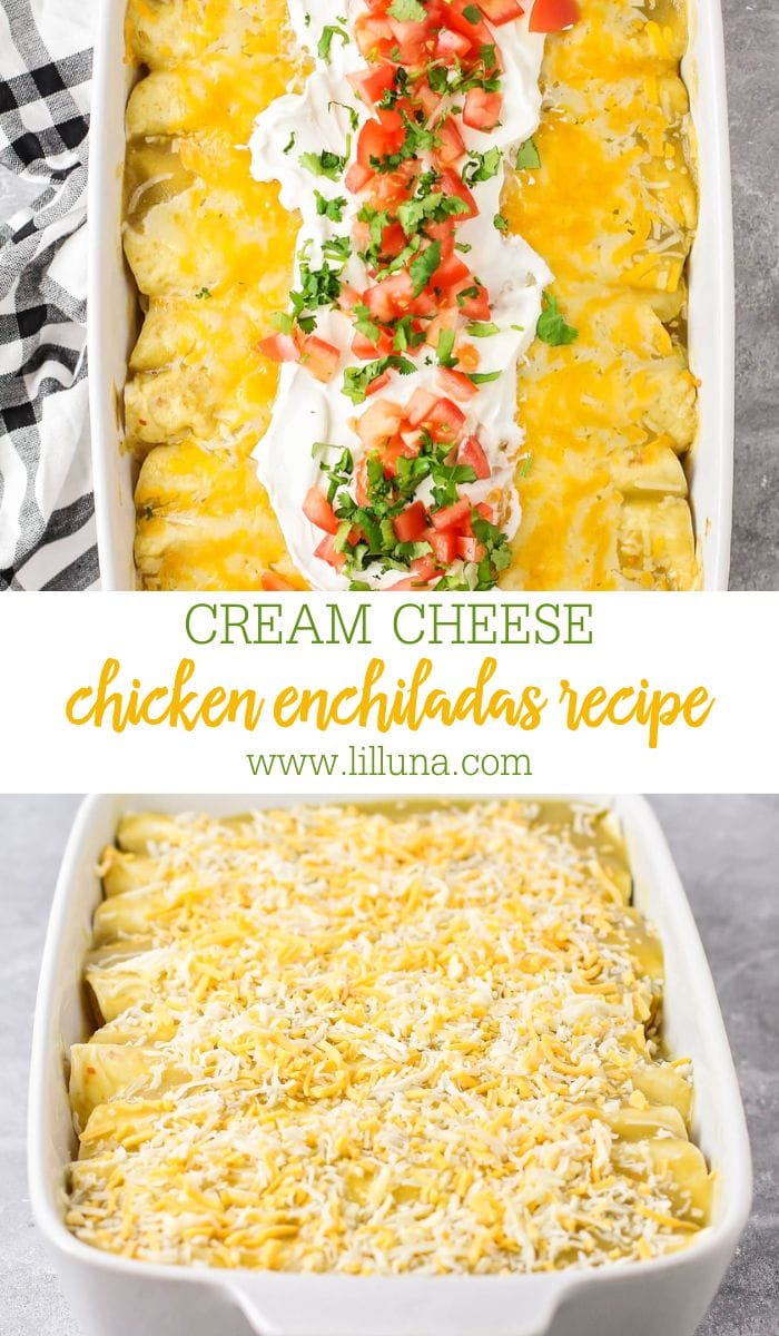 Cream Cheese Chicken Enchiladas {20 Minutes of Prep!} | Lil' Luna