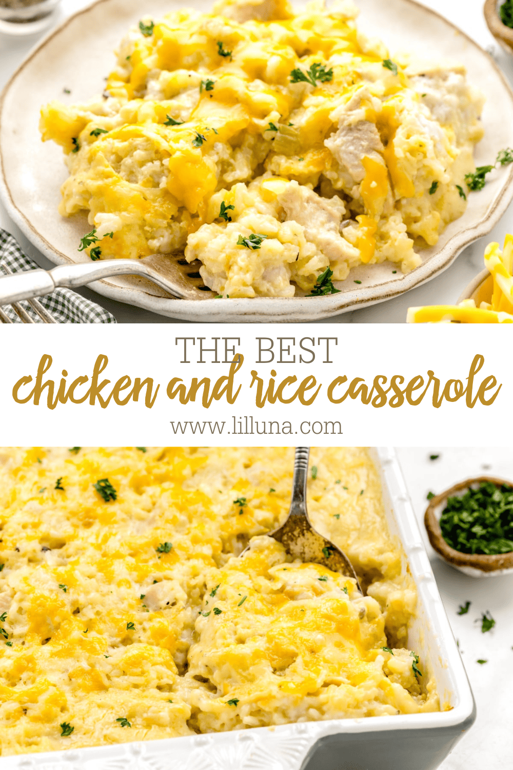 Chicken and Rice Casserole {Perfect for Crowds!} | Lil' Luna