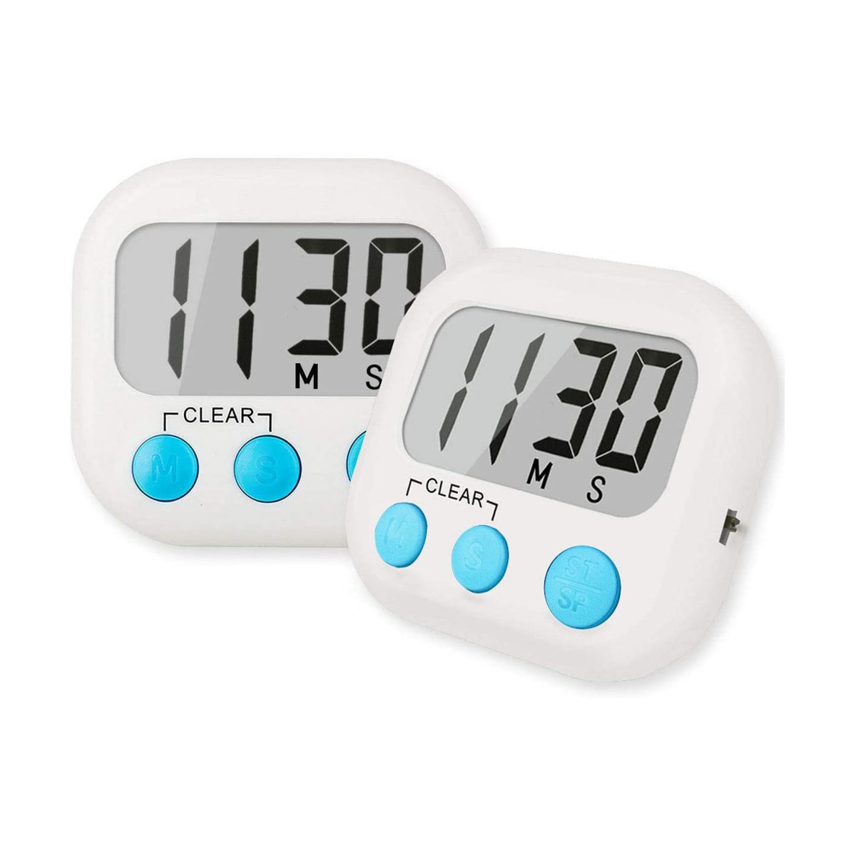 Two digital kitchen timers.