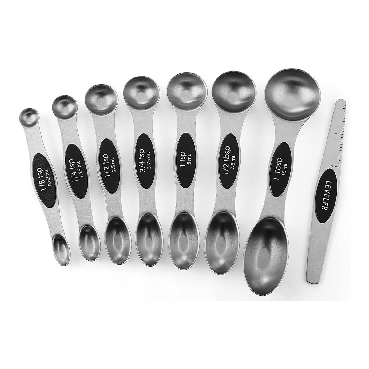 A set of magnetic measuring spoons.
