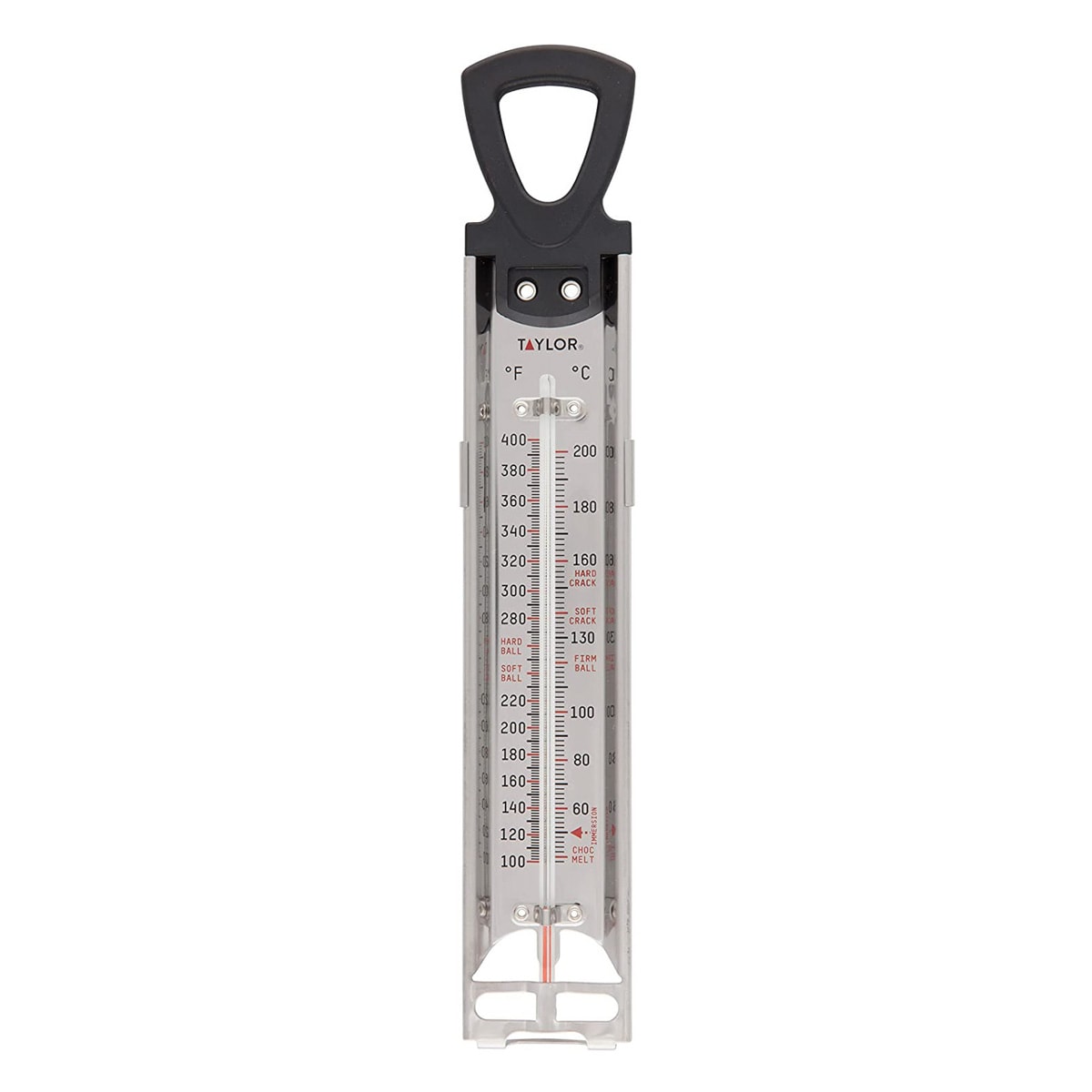 One stainless steel candy thermometer.