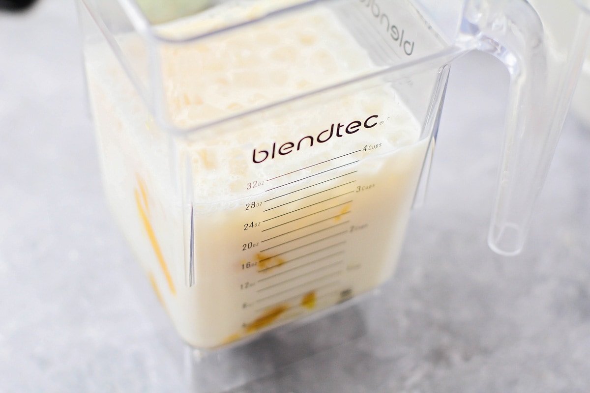 Ingredients poured into Blendtec.