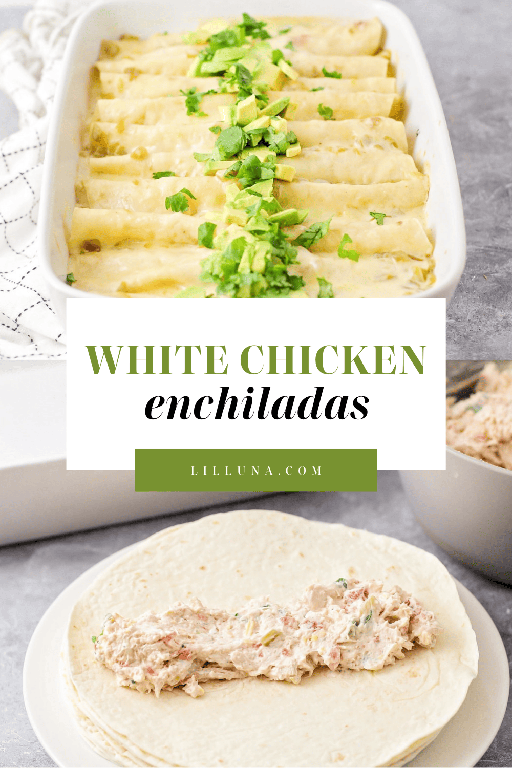 White Chicken Enchiladas Lil' Luna